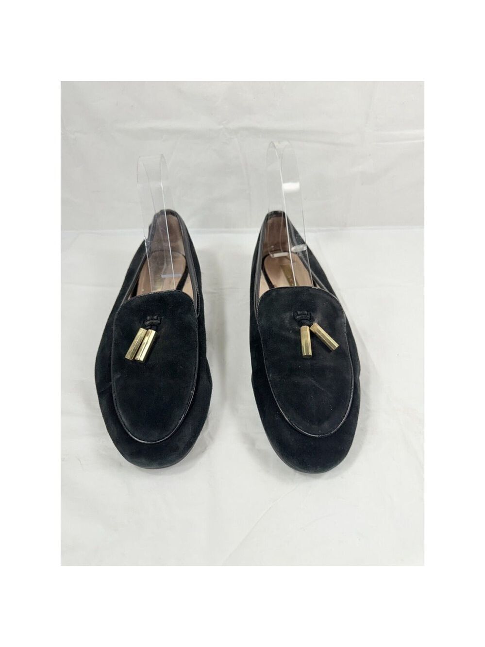 Louise Et Cie Blondell Size 8 Loafers Black Suede Leather Tassel Flats Slip On
